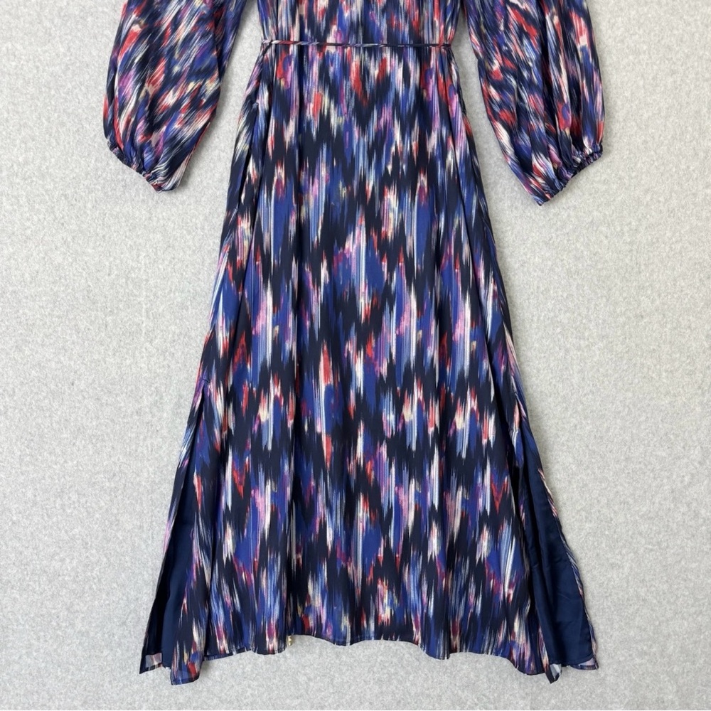 Tommy Bahama Long Sleeve Midi Dress Womens Size Medium Blue Purple Resort Boho - Picture 12 of 15